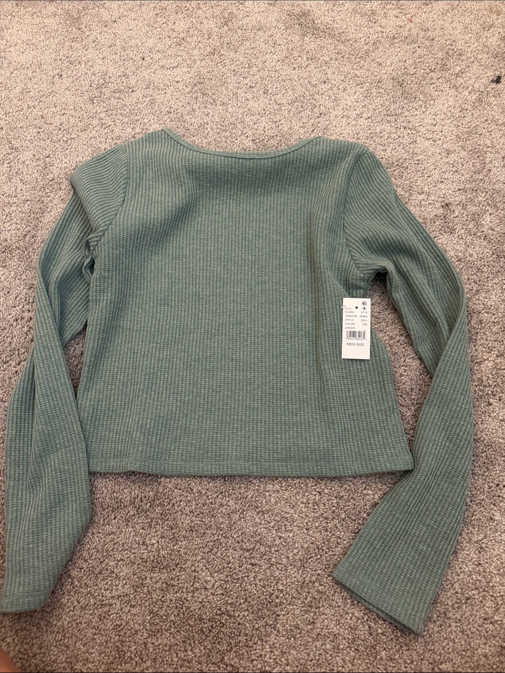 PacSun Sage Green Ribbed Long Sleeve Tee
